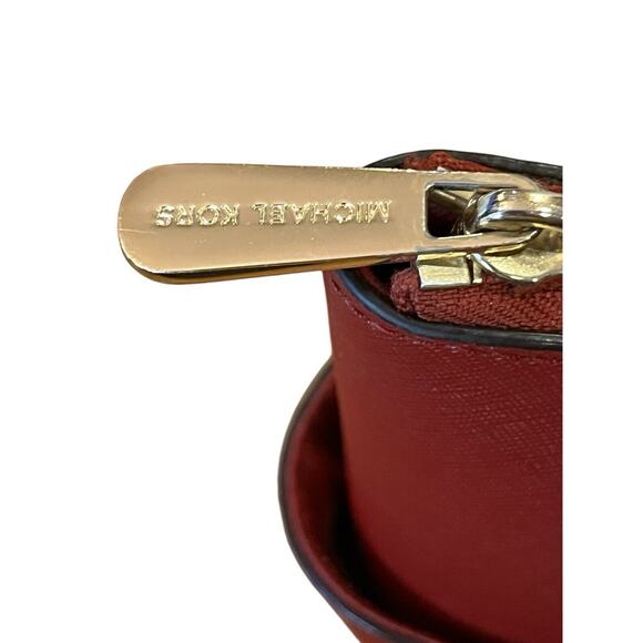 Women's Michael Kors Red Jet Set Travel Large Top Zip Tote Bag - Picture 11 of 14